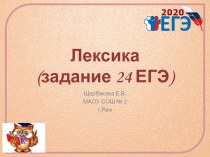 Презентация Лексика (задание 24 ЕГЭ)