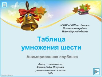 Таблица умножения шести (тренажёр)