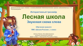 Интерактивный тренажёр Лесная школа по теме Звуковая схема слова на основе шаблона Слово
