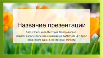 Шаблоны презентаций Тюльпаны 4