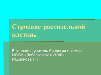 Презентация к уроку по теме Строение растительной клетки