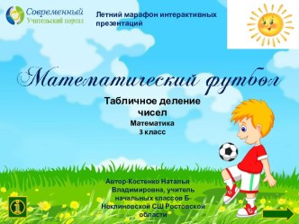 Интерактивная игра Математический футбол