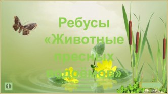 Ребусы Животные пресных водоёмов