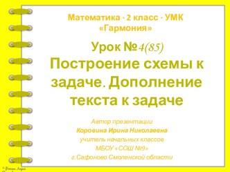 Урок 4(85). Построение схемы к задаче. Дополнение текста к задаче