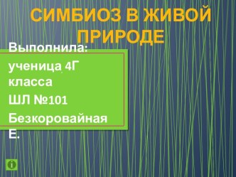 Презентация к уроку по теме Симбиоз в живой природе