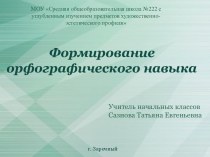 Обобщение педагогического опыта. Формирование орфографического навыка