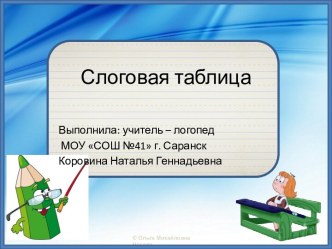 Слоговая таблица - 2