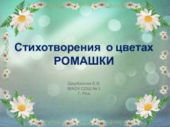 Стихотворения о цветах. Ромашки