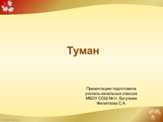 Презентация к уроку по теме Туманы