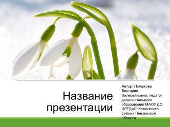 Шаблоны презентаций Подснежники 2