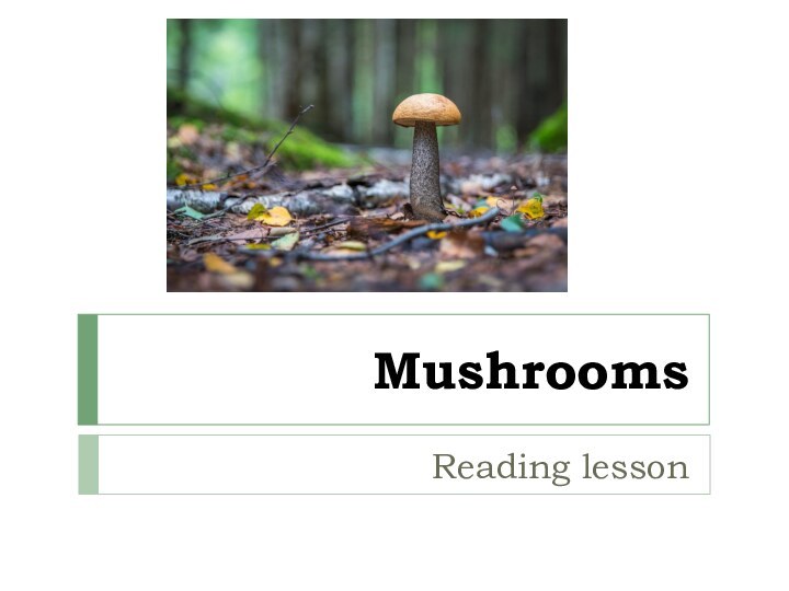 MushroomsReading lesson