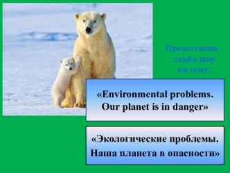 Environmental problems. Our planet is in danger, (Экологические проблемы. Наша планета в опасности)