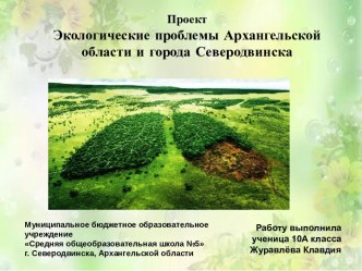Проект Экологические проблемы Архангельской области и города Северодвинска