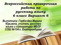 Всероссийская проверочная работа по русскому языку, 6 класс. Вариант 6