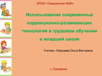 Использование современных коррекционно-развивающих технологий в трудовом обучении в младшей школе