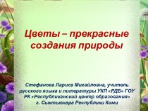 Презентация Цветы - прекрасные создания природы