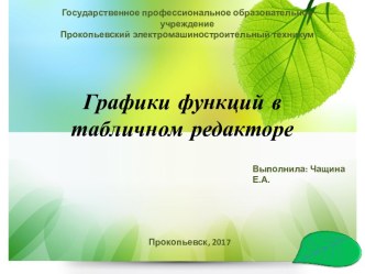 Презентация Графики функций в табличном редакторе