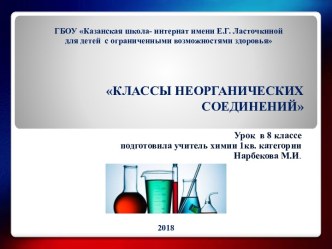 Урок Классы неорганических соединений