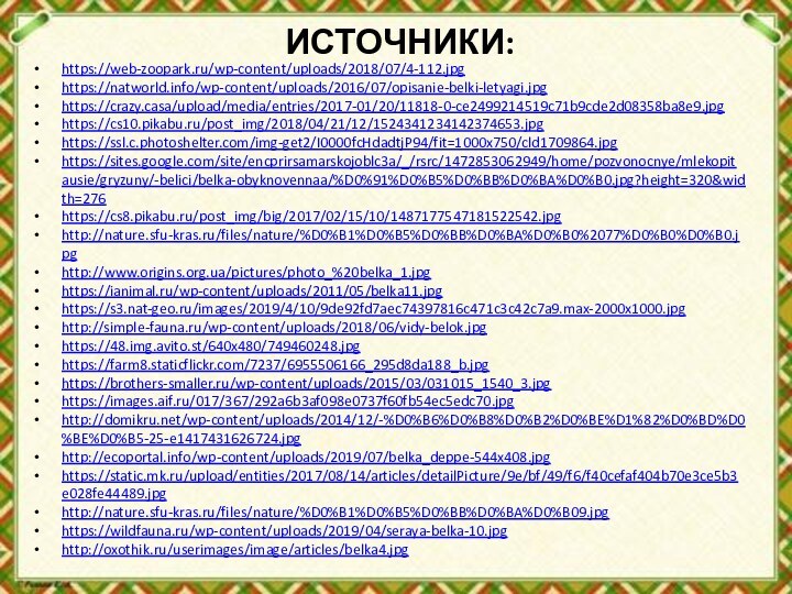 ИСТОЧНИКИ:https://web-zoopark.ru/wp-content/uploads/2018/07/4-112.jpghttps://natworld.info/wp-content/uploads/2016/07/opisanie-belki-letyagi.jpghttps://crazy.casa/upload/media/entries/2017-01/20/11818-0-ce2499214519c71b9cde2d08358ba8e9.jpghttps://cs10.pikabu.ru/post_img/2018/04/21/12/1524341234142374653.jpghttps://ssl.c.photoshelter.com/img-get2/I0000fcHdadtjP94/fit=1000x750/cld1709864.jpghttps://sites.google.com/site/encprirsamarskojoblc3a/_/rsrc/1472853062949/home/pozvonocnye/mlekopitausie/gryzuny/-belici/belka-obyknovennaa/%D0%91%D0%B5%D0%BB%D0%BA%D0%B0.jpg?height=320&width=276https://cs8.pikabu.ru/post_img/big/2017/02/15/10/1487177547181522542.jpghttp://nature.sfu-kras.ru/files/nature/%D0%B1%D0%B5%D0%BB%D0%BA%D0%B0%2077%D0%B0%D0%B0.jpghttp://www.origins.org.ua/pictures/photo_%20belka_1.jpghttps://ianimal.ru/wp-content/uploads/2011/05/belka11.jpghttps://s3.nat-geo.ru/images/2019/4/10/9de92fd7aec74397816c471c3c42c7a9.max-2000x1000.jpghttp://simple-fauna.ru/wp-content/uploads/2018/06/vidy-belok.jpghttps://48.img.avito.st/640x480/749460248.jpghttps://farm8.staticflickr.com/7237/6955506166_295d8da188_b.jpghttps://brothers-smaller.ru/wp-content/uploads/2015/03/031015_1540_3.jpghttps://images.aif.ru/017/367/292a6b3af098e0737f60fb54ec5edc70.jpghttp://domikru.net/wp-content/uploads/2014/12/-%D0%B6%D0%B8%D0%B2%D0%BE%D1%82%D0%BD%D0%BE%D0%B5-25-e1417431626724.jpghttp://ecoportal.info/wp-content/uploads/2019/07/belka_deppe-544x408.jpghttps://static.mk.ru/upload/entities/2017/08/14/articles/detailPicture/9e/bf/49/f6/f40cefaf404b70e3ce5b3e028fe44489.jpghttp://nature.sfu-kras.ru/files/nature/%D0%B1%D0%B5%D0%BB%D0%BA%D0%B09.jpghttps://wildfauna.ru/wp-content/uploads/2019/04/seraya-belka-10.jpghttp://oxothik.ru/userimages/image/articles/belka4.jpg