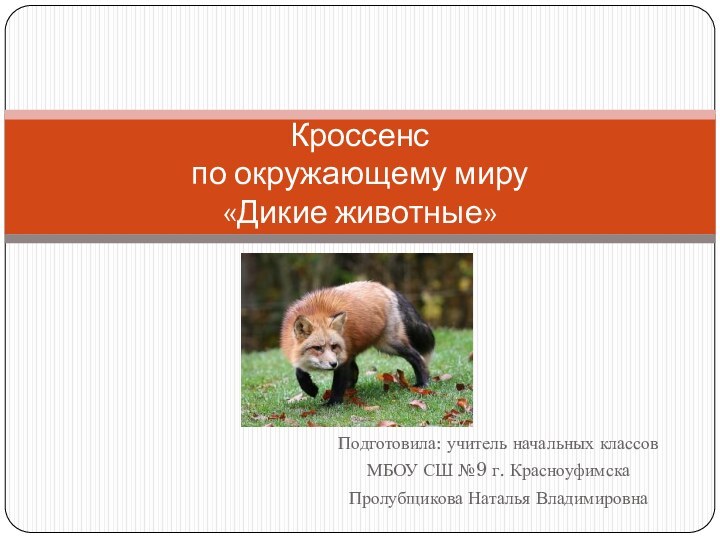 Подготовила: учитель начальных классов МБОУ СШ №9 г. КрасноуфимскаПролубщикова Наталья ВладимировнаКроссенс