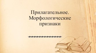 Урок русского языка в 6-м классе по теме: Прилагательное. Морфологические признаки