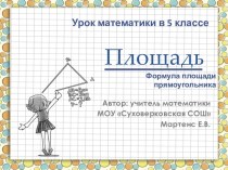 Площадь. Формула площади прямоугольника. Математика. 5 класс