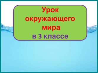 Презентация урока окружающего мира Вода-растворитель, 3 класс