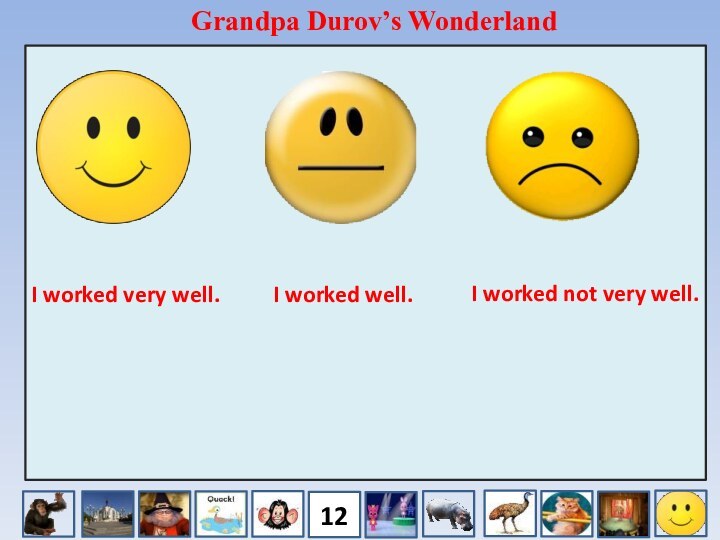 Grandpa Durov’s WonderlandI worked very well.I worked well.I worked not very well.12