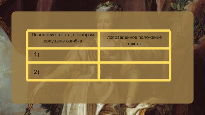 Положение текста, в котором допущена ошибкаИсправленное положение текста1)2)