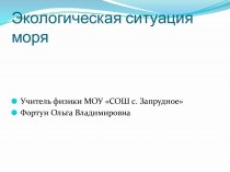 Презентация к уроку Экологическая ситуация моря