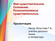 Презентация Разносклоняемые имена существительные