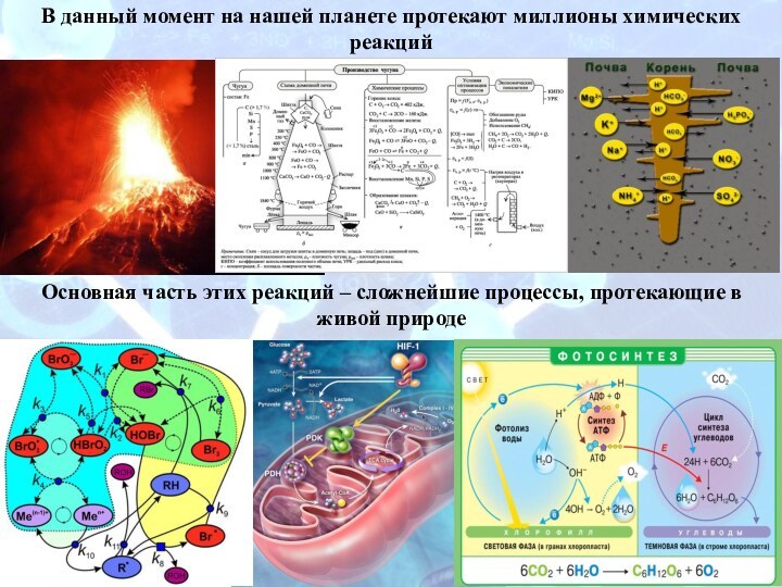 В данный момент на нашей планете протекают миллионы химических реакцийОсновная часть этих