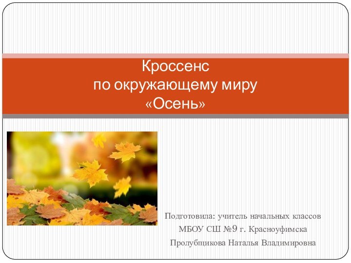 Подготовила: учитель начальных классов МБОУ СШ №9 г. КрасноуфимскаПролубщикова Наталья ВладимировнаКроссенс