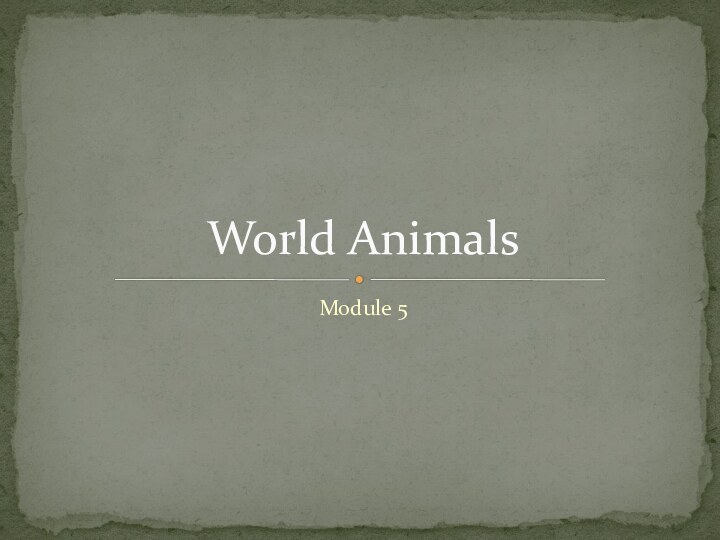 Module 5World Animals