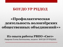 Презентация Профилактическая деятельность волонтёрских общественных объединений