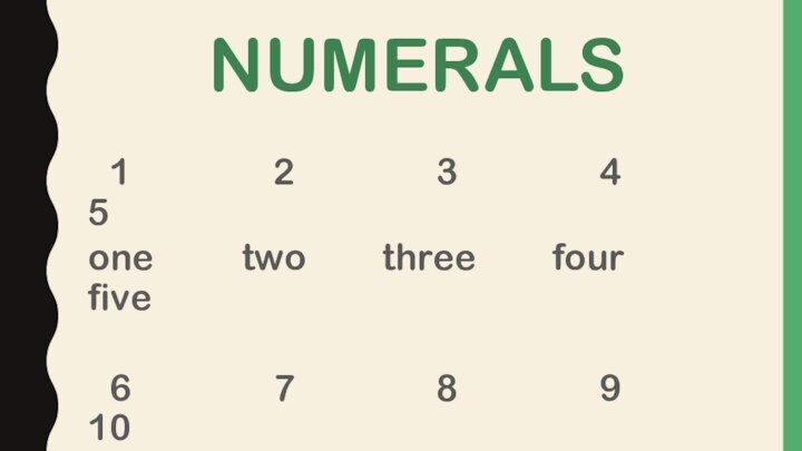 Numerals 1       2