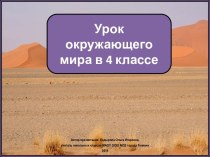 Презентация к уроку окружающего мира Жизнь человека в пустыне, 4 класс