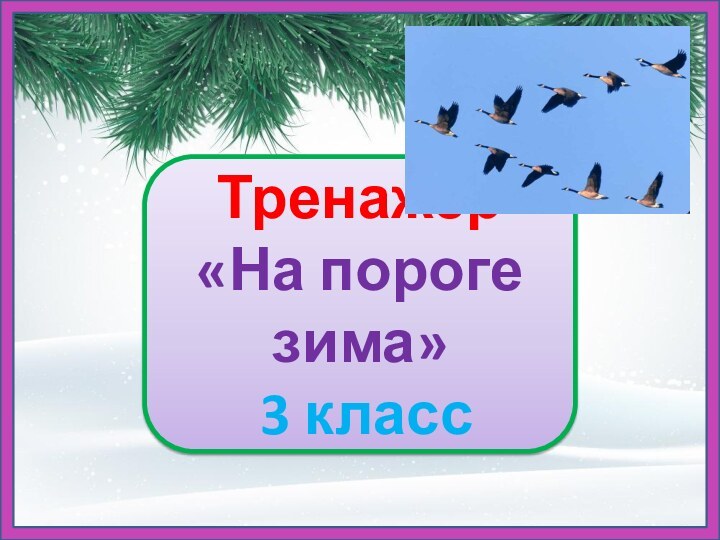 Тренажер «На пороге зима» 3 класс