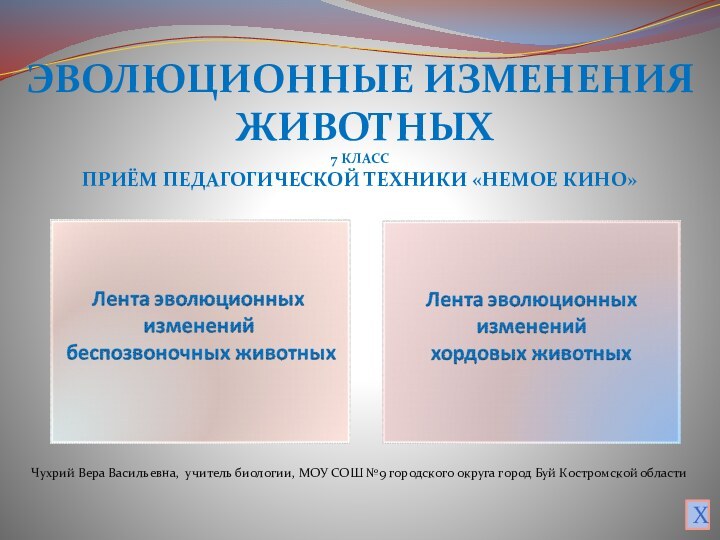 Чухрий Вера Васильевна, учитель биологии, МОУ СОШ №9 городского округа город Буй