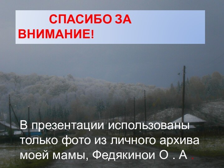 СПАСИБО ЗА ВНИМАНИЕ!В презентации использованы только