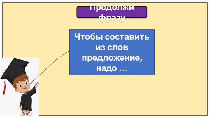 Продолжи фразуЧтобы составить из слов предложение, надо …