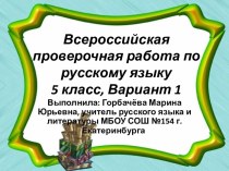 Всероссийская проверочная работа по русскому языку, 5 класс. Вариант 1