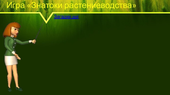 Игра «Знатоки растениеводства»Загадки.ppt