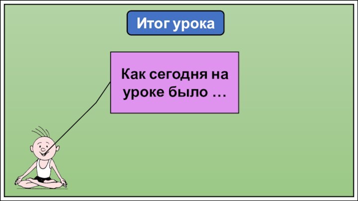 Итог урокаКак сегодня на уроке было …