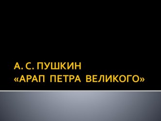 А.С.Пушкин Арап Петра Великого