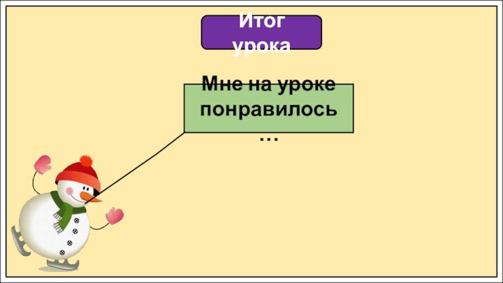 Итог урокаМне на уроке понравилось …