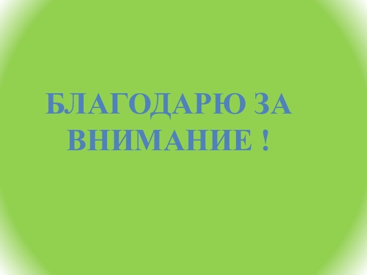 Благодарю за внимание !