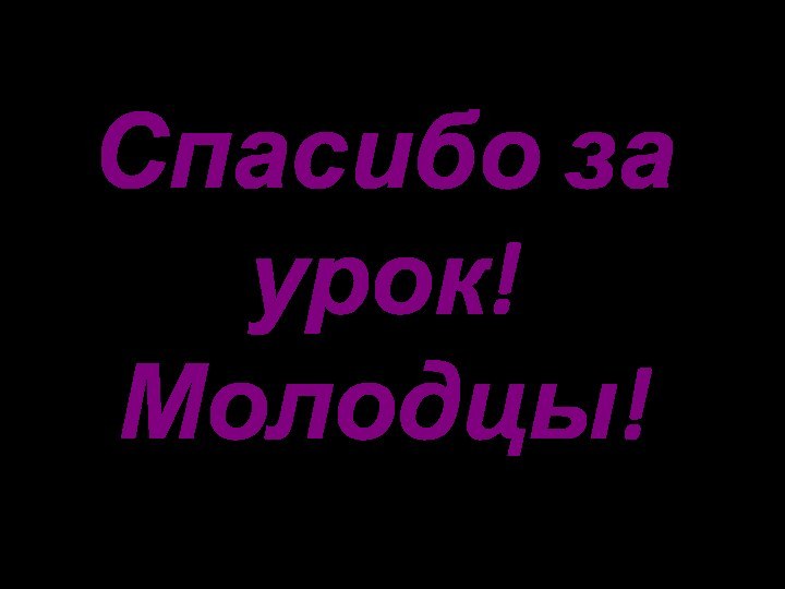 Спасибо за урок! Молодцы!