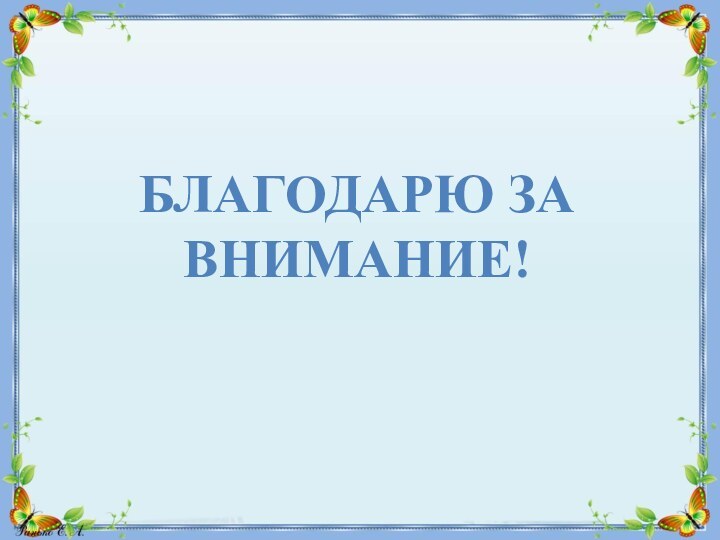 Благодарю за внимание!