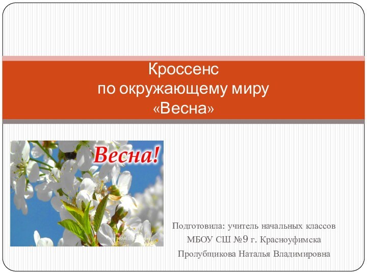 Подготовила: учитель начальных классов МБОУ СШ №9 г. КрасноуфимскаПролубщикова Наталья ВладимировнаКроссенс